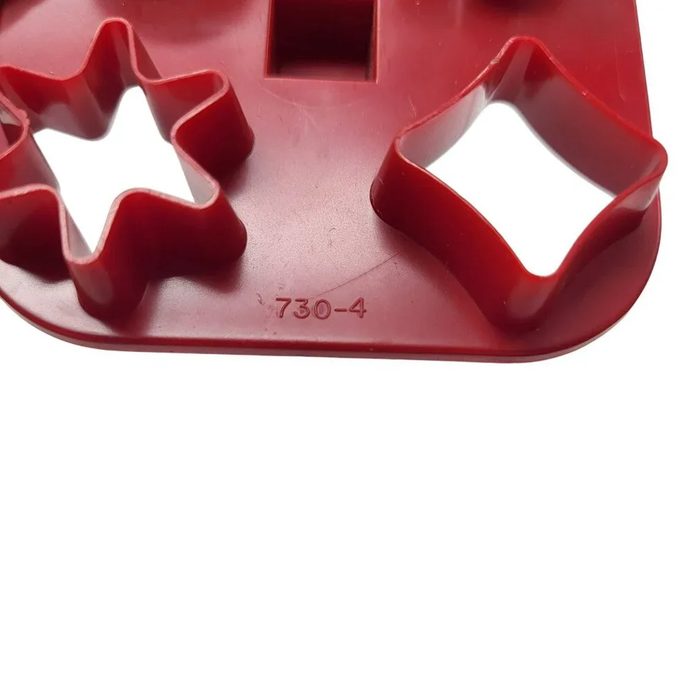 Vintage Tupperware Red Cookie Cutters Set Canape Garnish Mini Cookies Set of 2
